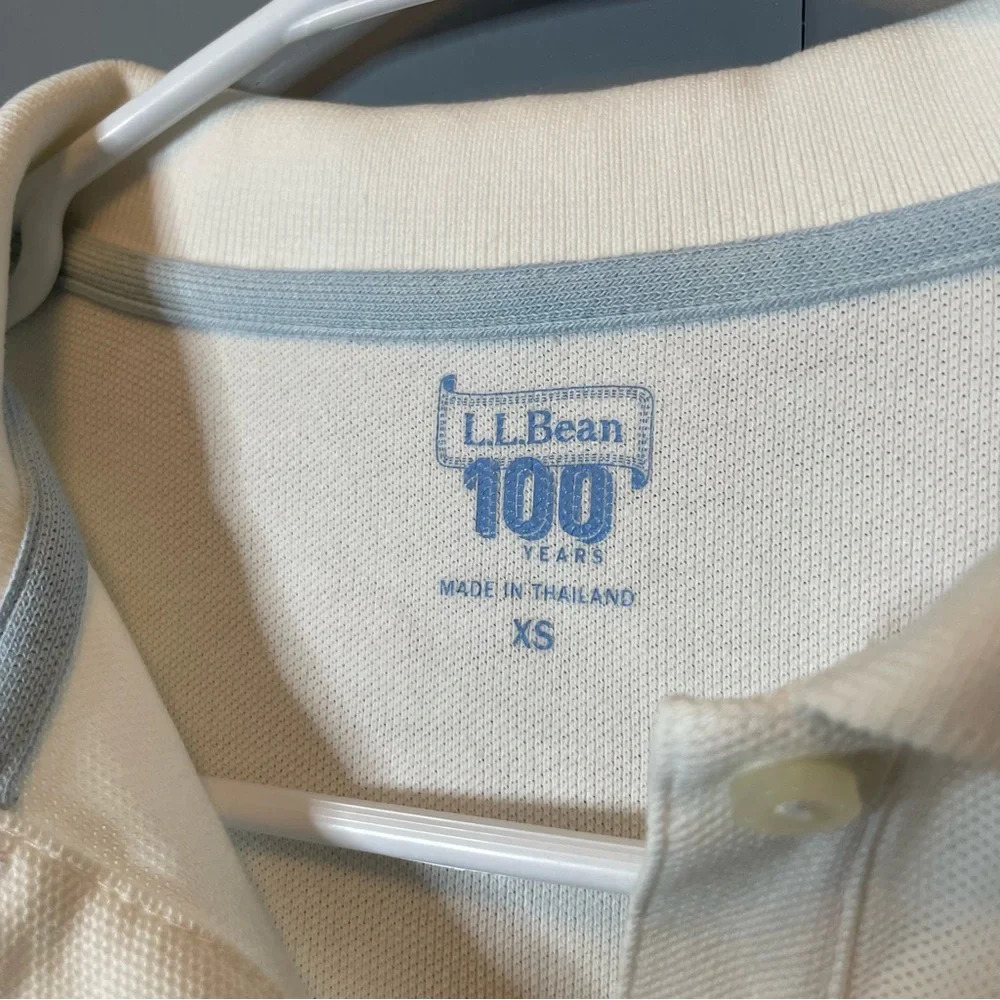LL Bean Polo White 100 Year Edition With Boot logo embroidered women’s size xs - Picture 4 of 10
